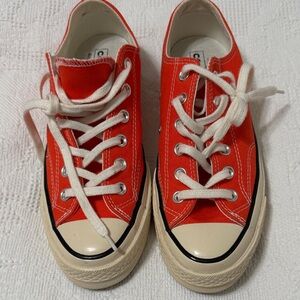 Converse Orange Canvas Sneakers with White Accents